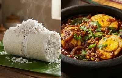 Kerala Puttu with Muttai Thokku