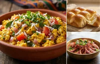 Konkani Egg Bhurji with Ladi Pav and Onion Salad