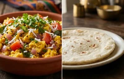Konkani Egg Bhurji with Rice Bhakri