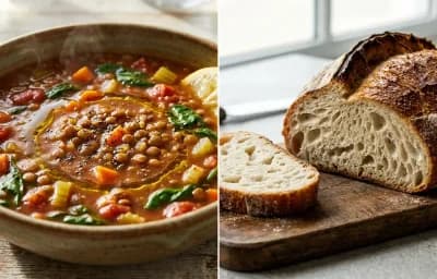Lentil Soup with Sourdough Bread