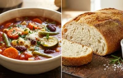 Minestrone Soup with Italian Bread