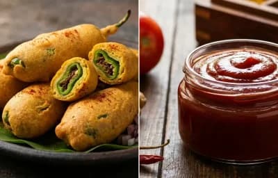 Mirchi Bajji with Tomato Ketchup