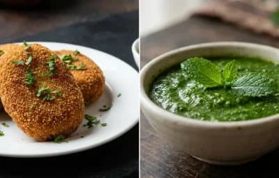 Mutton Cutlet with Mint Chutney
