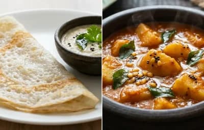 Neer Dosa with Batate Gassi