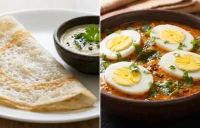 Neer Dosa with Muttai Gassi