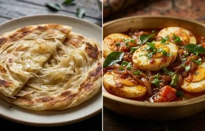 Parotta with Kerala Egg Roast