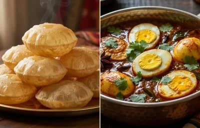 Poori with Chettinad Egg Masala