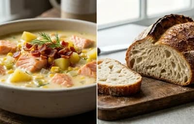 Salmon Chowder with Sourdough Bread