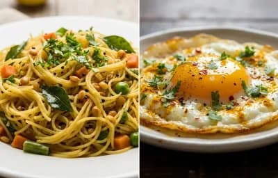 Semiya Upma with Fried Egg