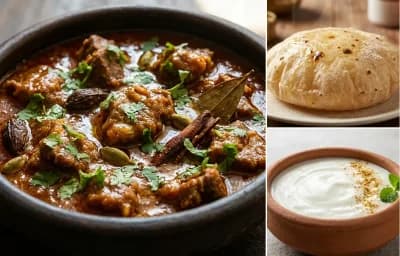 Seyal Gosht with Phulka and Dahi