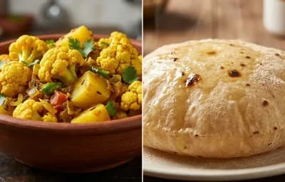 Seyal Phool Patata with Phulka