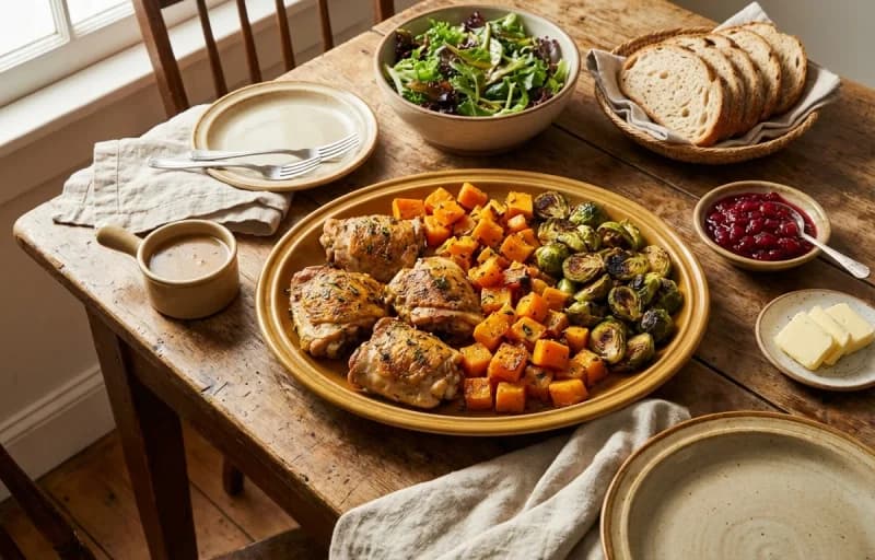 Sheet-Pan Chicken and Roasted Squash