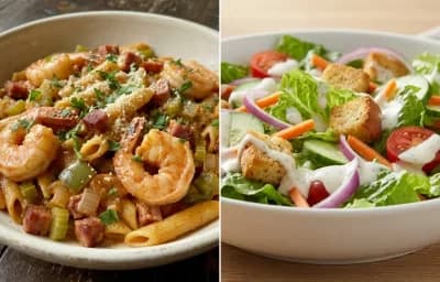 Shrimp and Tasso Pasta with Side Salad