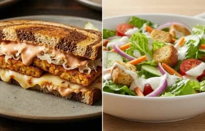 Tempeh Reuben with Side Salad