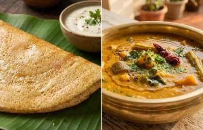 Urad Dal Dosa with Goan Sambar
