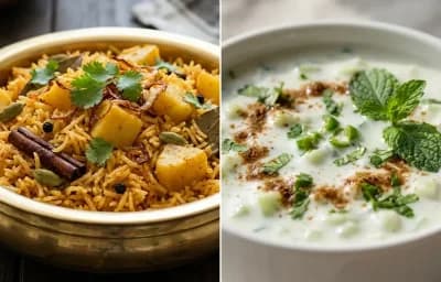 Varyun Pulao with Cucumber Raita