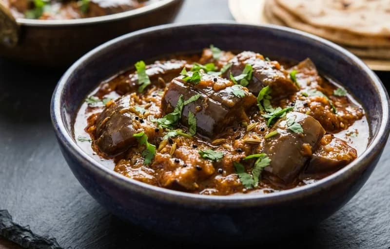 Achari Baingan with Tandoori Roti - Recipe 1