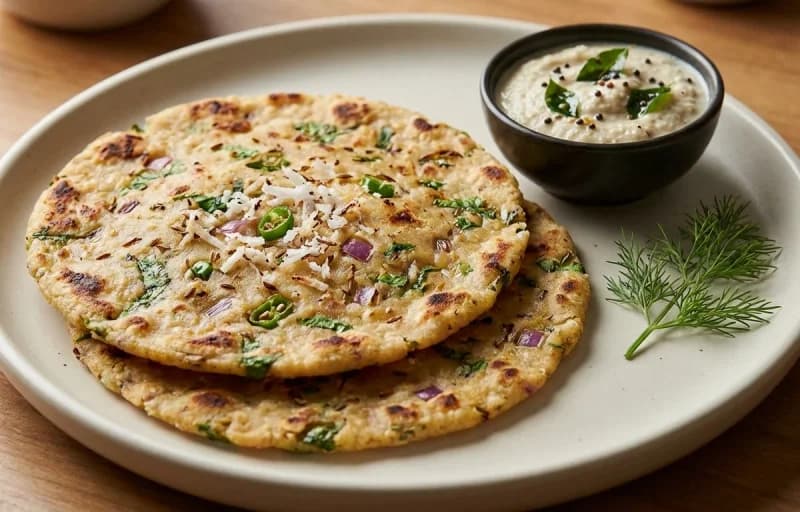 Akki Roti with Coconut Chutney - Recipe 1
