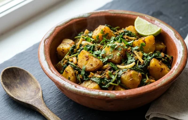 Aloo Methi with Roti - Recipe 1