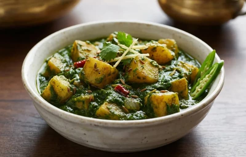 Aloo Palak with Roti - Recipe 1