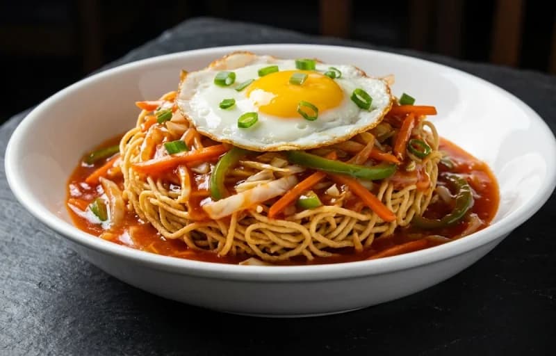 American Chop Suey with Egg