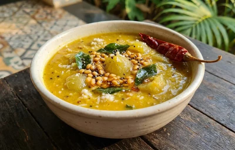 Steamed Basmati Rice, Amlechi Uddamethi and Beans Upkari - Recipe 2