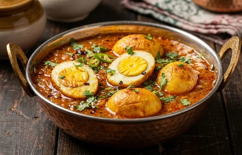 Amritsari Egg Curry, Naan and Dal Tadka - Recipe 1