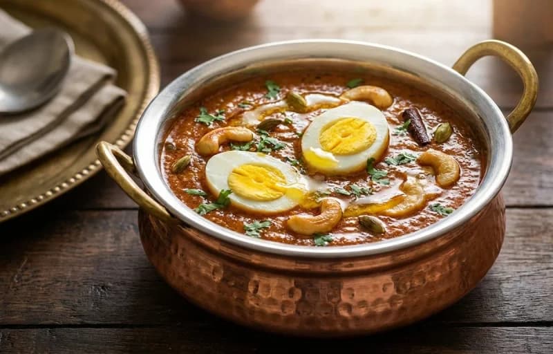 Anda Korma, Saffron Sheermal and Mint Raita - Recipe 1