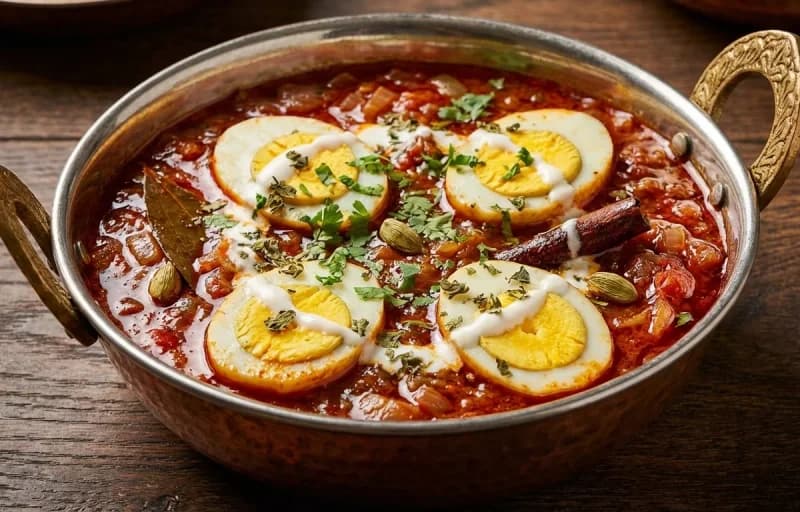 Anda Laal Masala, Bajra Roti and Sirke Wale Pyaaz - Recipe 1