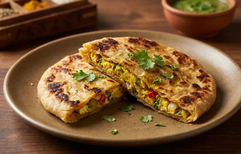 Anda Paratha, Mango Pickle and Sweet Lassi - Recipe 1