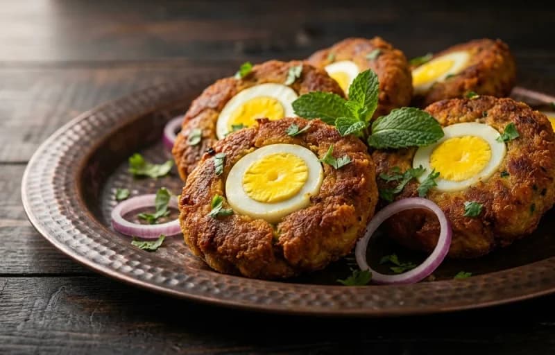 Anda Shami Kebab, Saffron Sheermal and Burhani Raita - Recipe 1