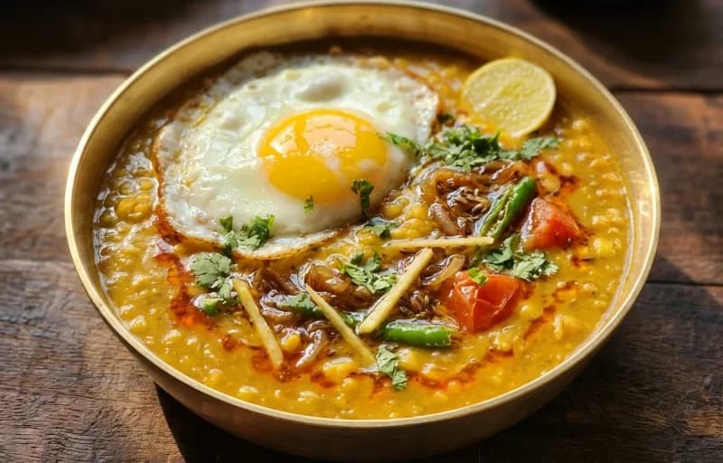 Anda Tadka Dal with Bajra Roti - Recipe 1