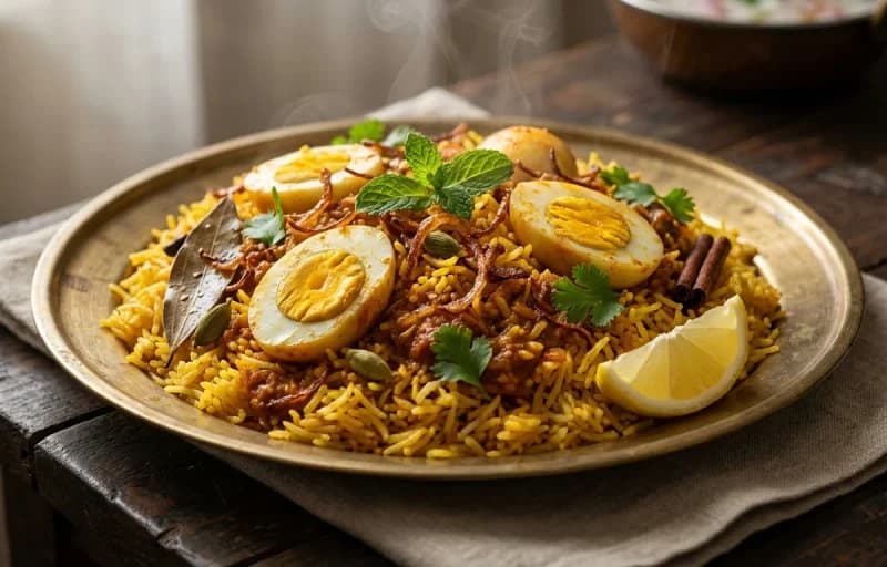 Andhra Egg Biryani, Cucumber Raita and Mirchi ka Salan - Recipe 1