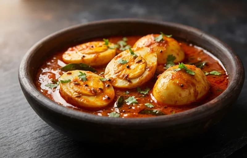 Andhra Egg Masala with Ghee Rice - Recipe 1