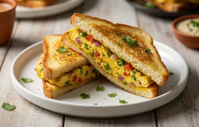 Andhra Masala Omelette Sandwich