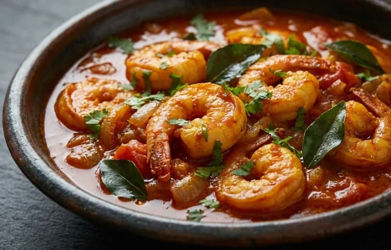 Andhra Prawn Curry, Ghee Rice and Tomato Rasam - Recipe 1