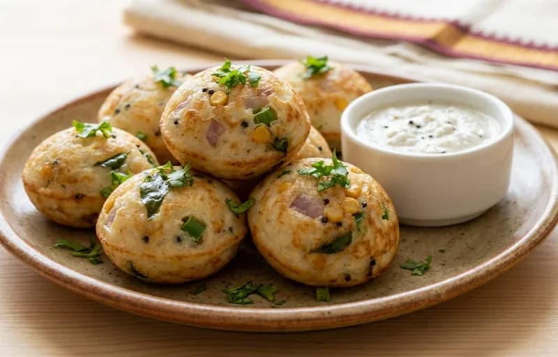 Appe with Dry Garlic Chutney - Recipe 1
