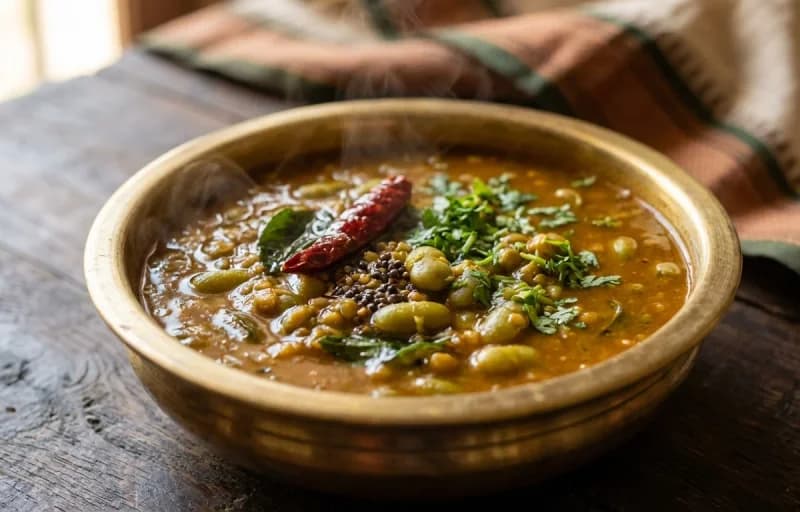 Avarekalu Saaru with Ragi Rotti - Recipe 1