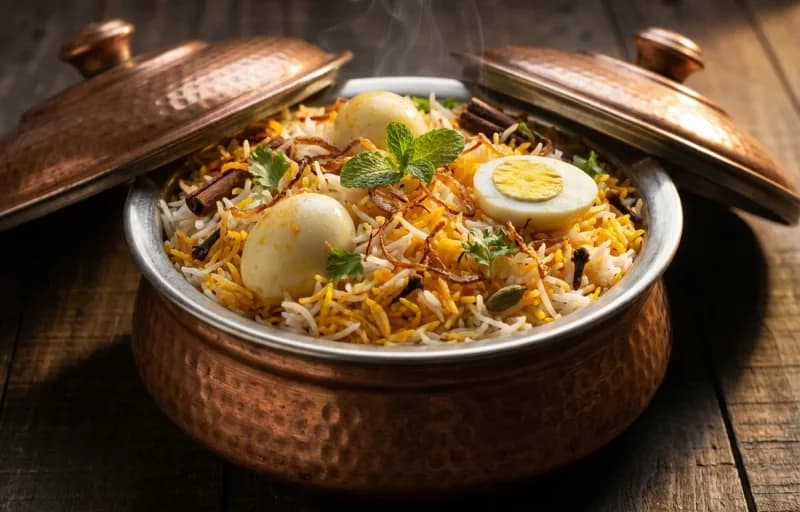 Awadhi Anda Biryani with Burani Raita - Recipe 1