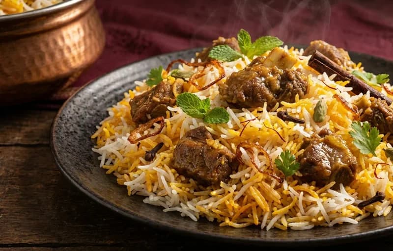 Awadhi Mutton Biryani, Mirchi ka Salan and Boondi Raita - Recipe 1