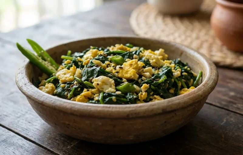 Babori Xaak logot Koni, Steamed Basmati Rice and Masoor Dal Tadka - Recipe 1