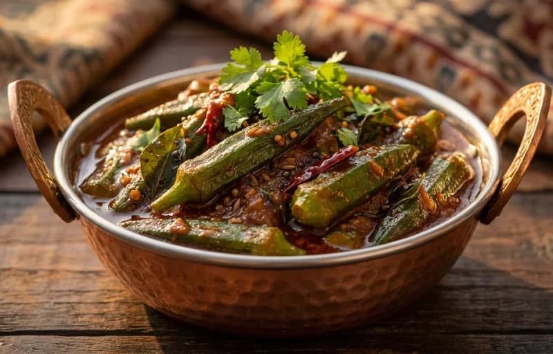 Jowar Roti, Bagara Bendi and Khatti Dal - Recipe 2