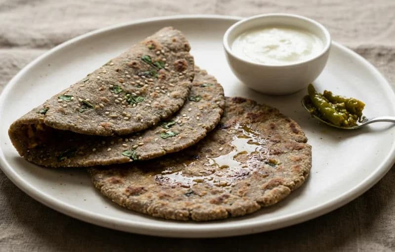 Bajra Dhebra with Mango Pickle - Recipe 1