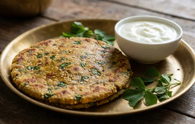 Bajri Methi Dhebra with Gujarati Chhundo - Recipe 1