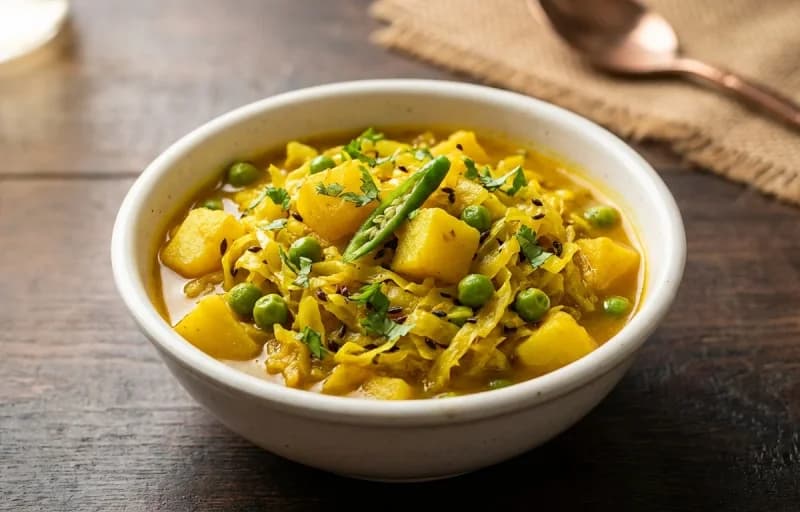 Roti, Bandhakobi Tarkari and Dahi - Recipe 2