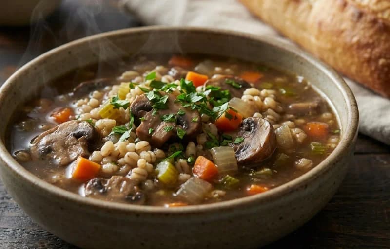 Flanken Beef Short Ribs, Barley Mushroom Soup and Rye Bread - Recipe 2