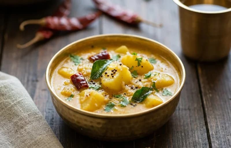 Steamed Basmati Rice, Batate Ambat and Beans Upkari - Recipe 2