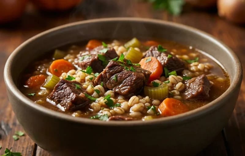 Beef and Barley Stew with Challah Rolls - Recipe 1