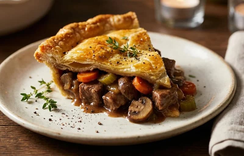 Beef and Mushroom Pie with Side Salad - Recipe 1