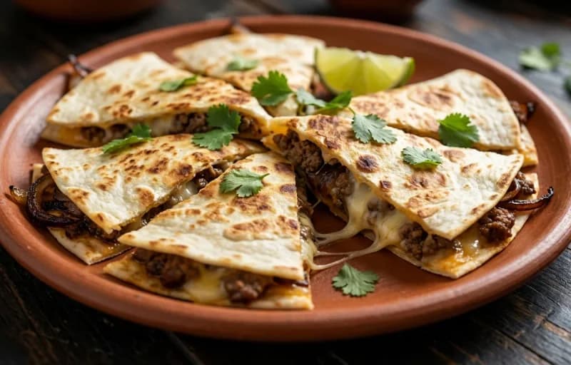 Beef and Onion Quesadillas